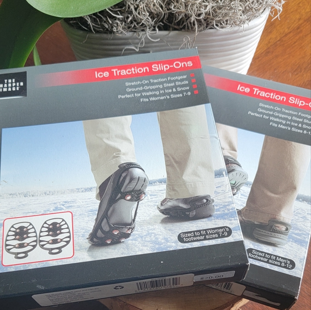 THE SHARPER IMAGE Stabilicers Ice Traction Slip-Ons.Set Of 2.